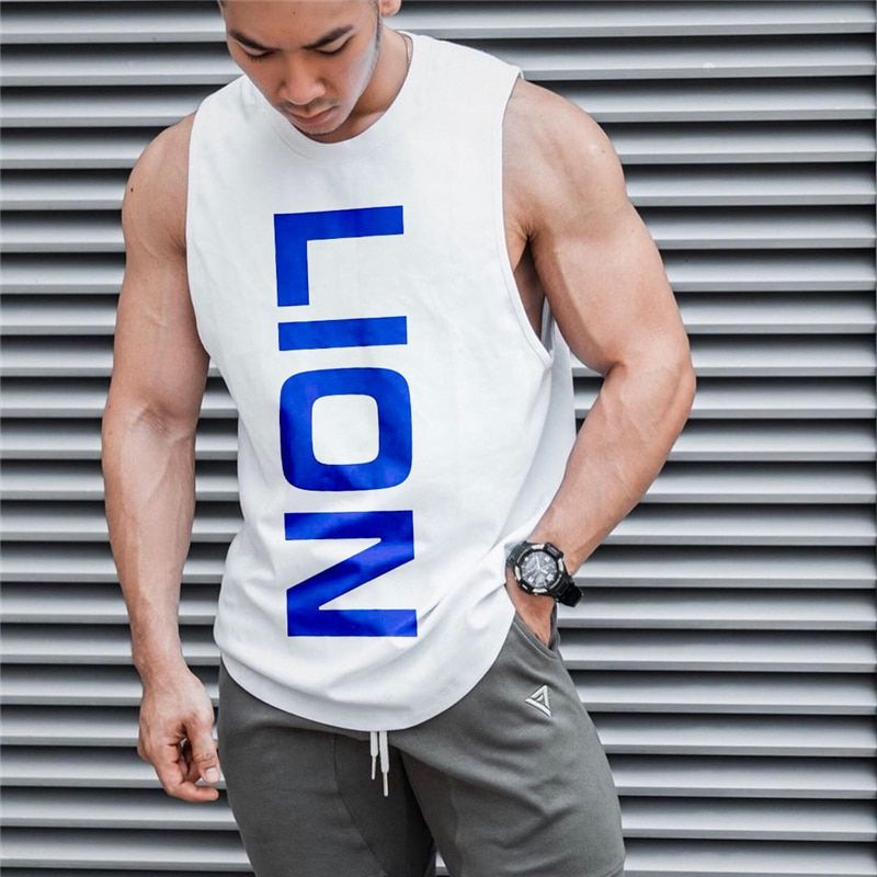 Bodybuilding TaTops Men Gyms Fitness Workout Cotton Sleeveless shirt Clothing Male Casual Stringer Singlet Male Vest Top