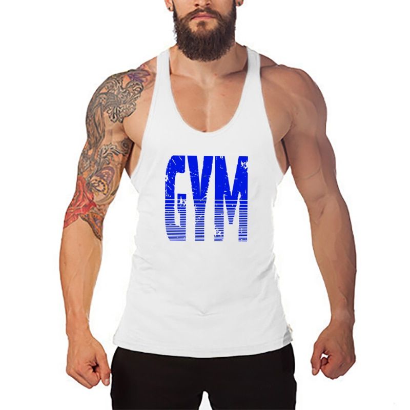 Brand Bodybuilding and Fitness Clothing Cotton sleeveless shirts tatop men Stringer Singlets mens Y back workout gym vest