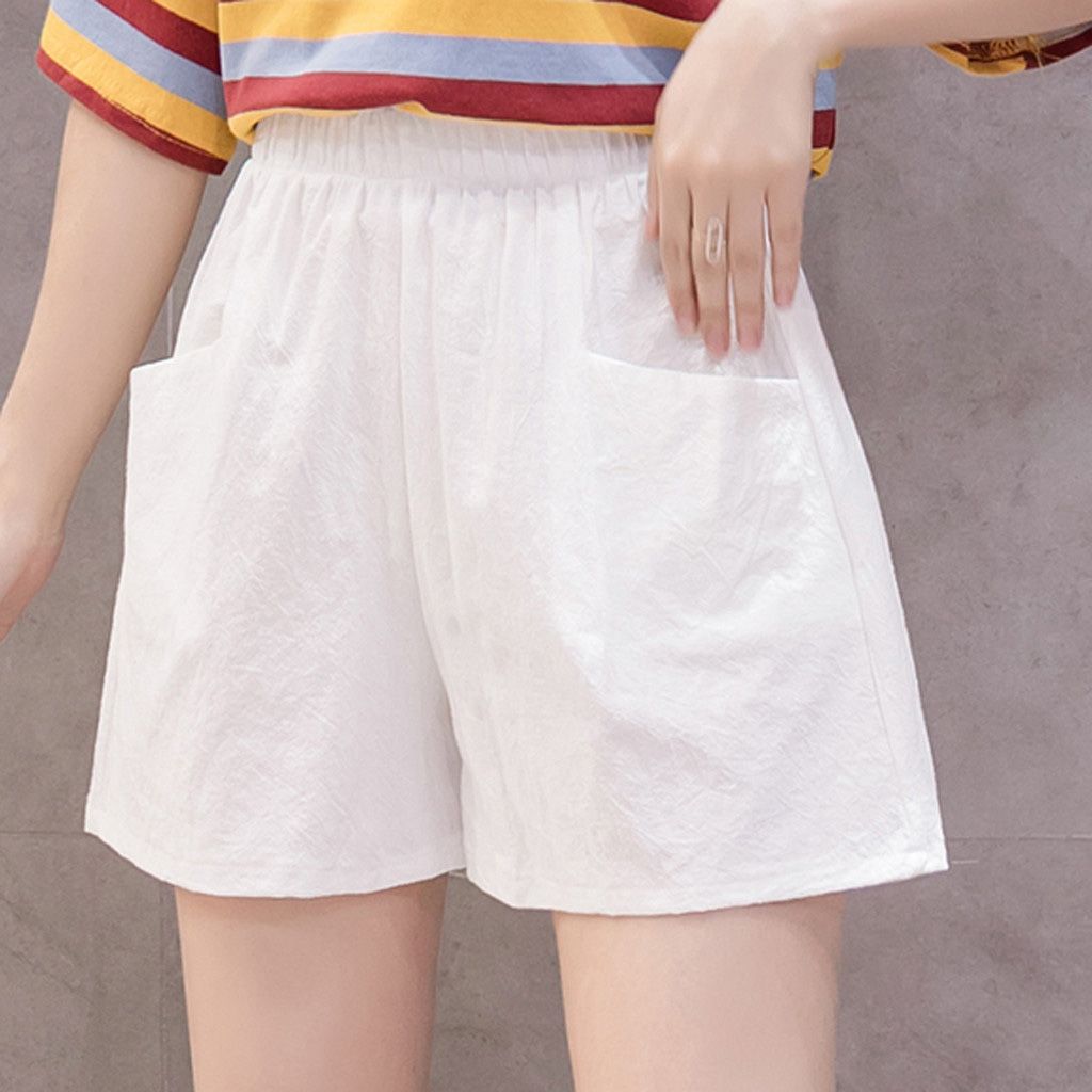 High-end Women's High Waist Linen Loose Casual thin Wide Leg Linen Shorts