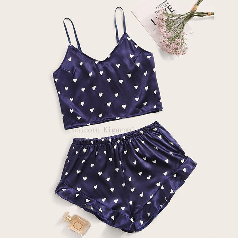 Lace Pijama Dot Print Women's Pajama Sets V-Neck Stretch Satin y Lingerie Sleepwear Pajamas Home Wear Nightwear Clothing