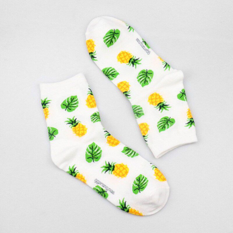 Pineapple Fruit Fall Winter Funny Short Pop Fox Socks Women Flamingo Banana Avocado Socks Female Harajuku Cotton Unisex Men