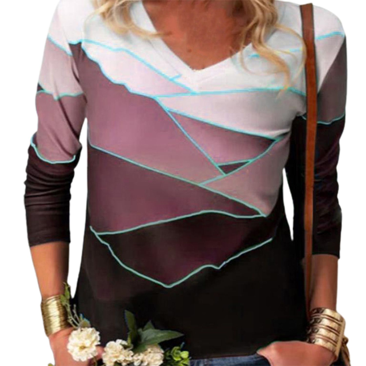 Lady T-shirts V Neck Wear Resistant Summer T-shirts