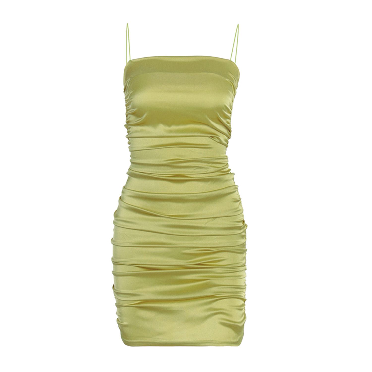2021 Women's Sling Dress Summer Stylish fashion Pleated Backless Slim Fit Bag Hip Dress Solid Color