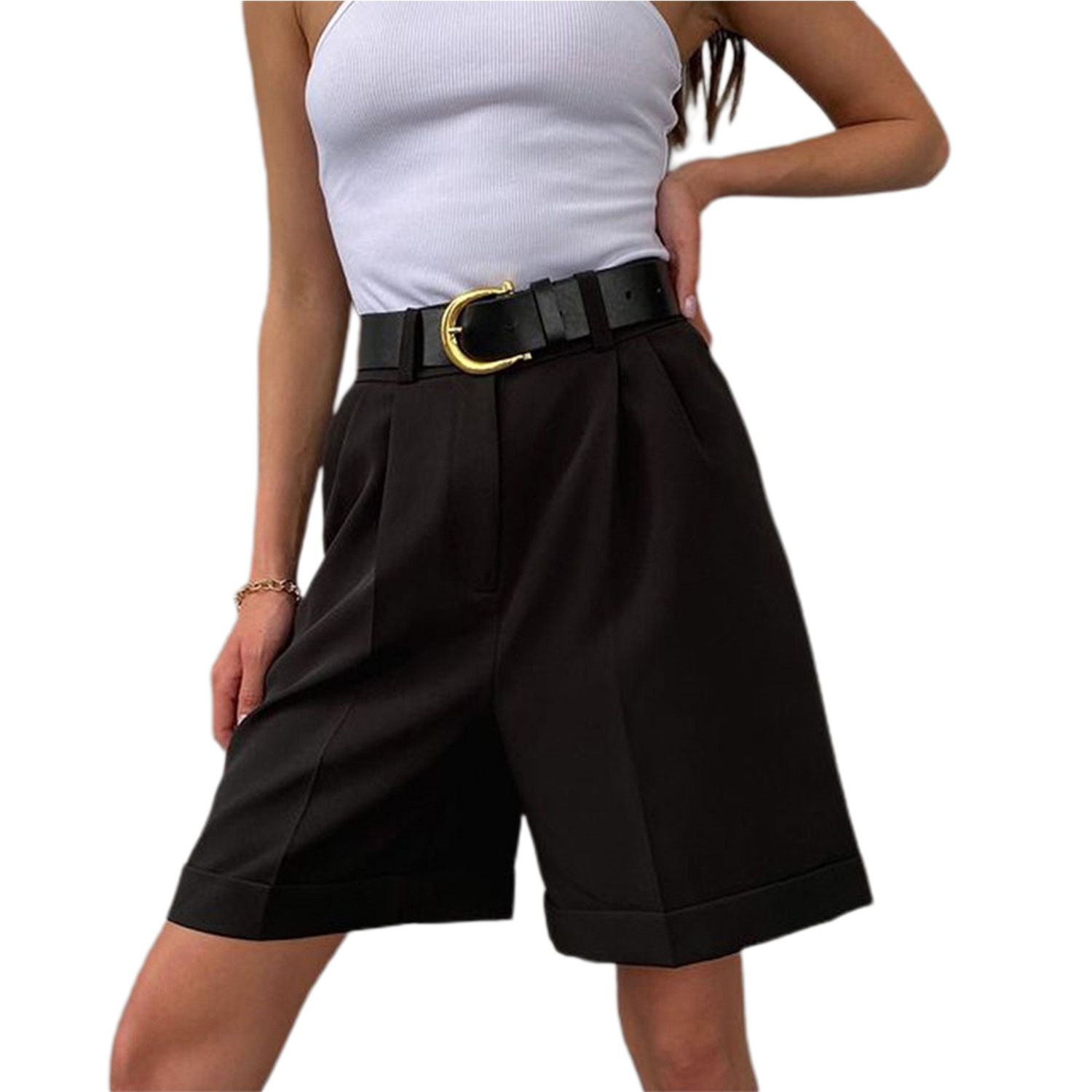 Short Trousers Wide Leg Loose-fitting Pockets Short Pants