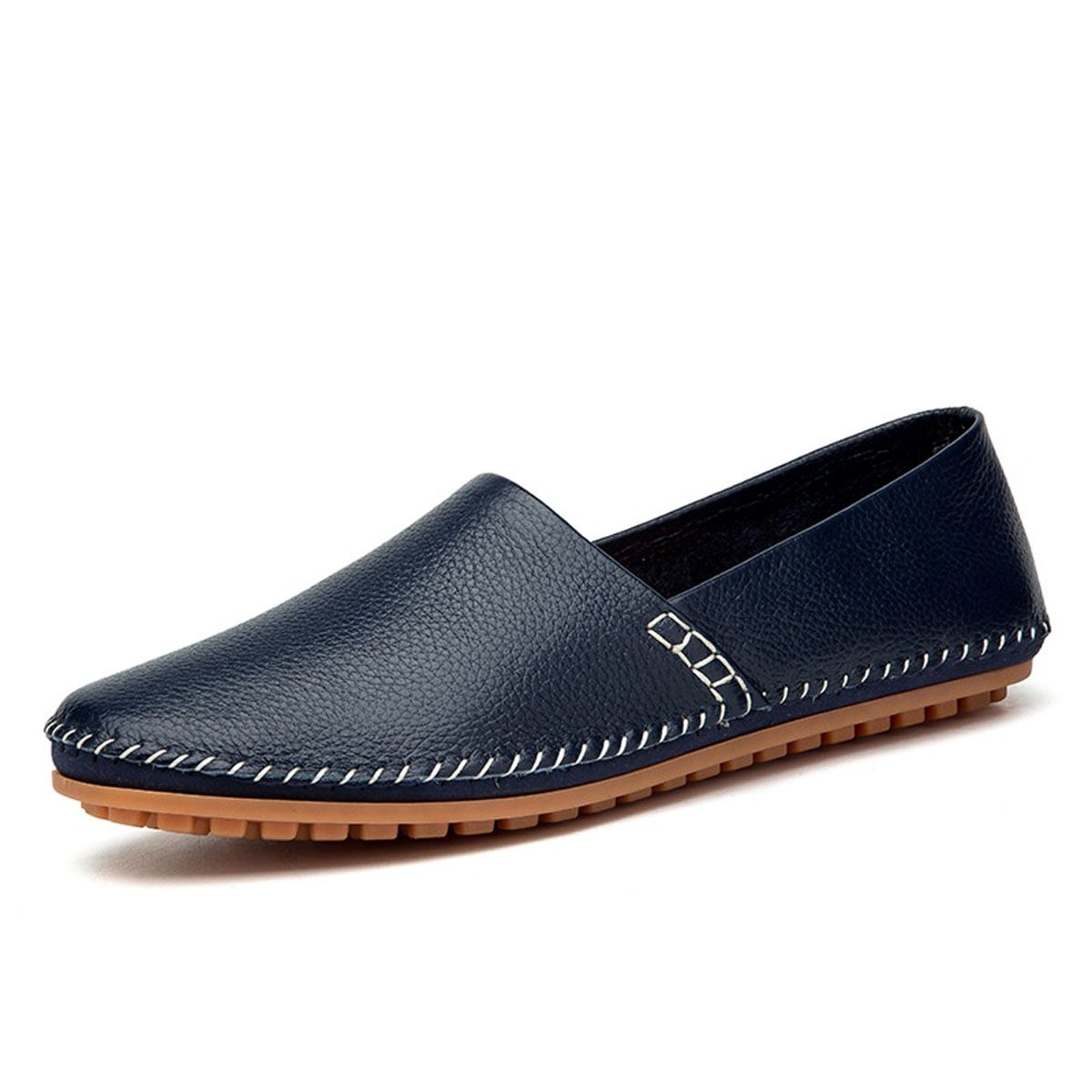 Valstone Fashion Men's Driving Shoes Leather Slip-on Mocassin Homme Loafers Casual Breathable Soft Comfortable Big Size 38-50