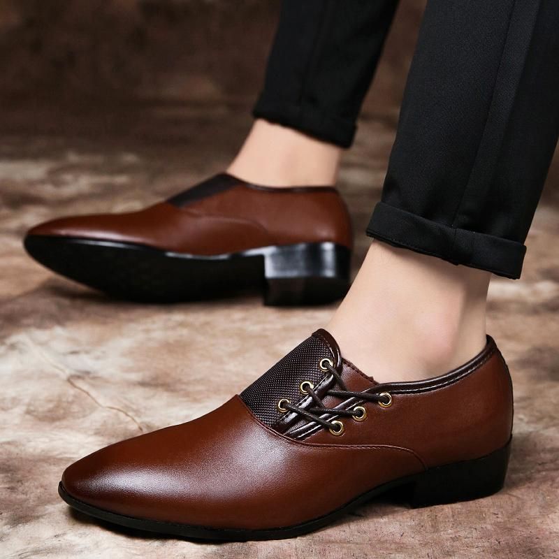 Men Business Luxury Shoes Men Breathable Korean Fashion Leather Shoes Wedding Shoes Men Casual Pointed Toe Shoes Men Suit Shoes Plus Size 38-48