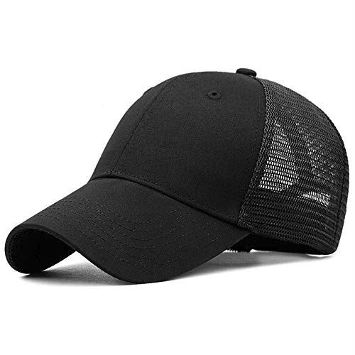 Solid Plain Half Net Cap In Baseball Style