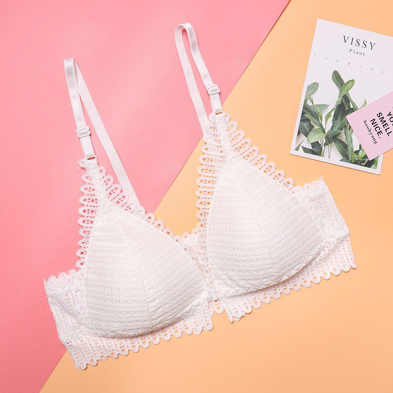 Lace Wireless Front Closure Bras For Women  Lingerie Comfort Push Up Bra Adjusted Plus Size Backless Bralette Hot