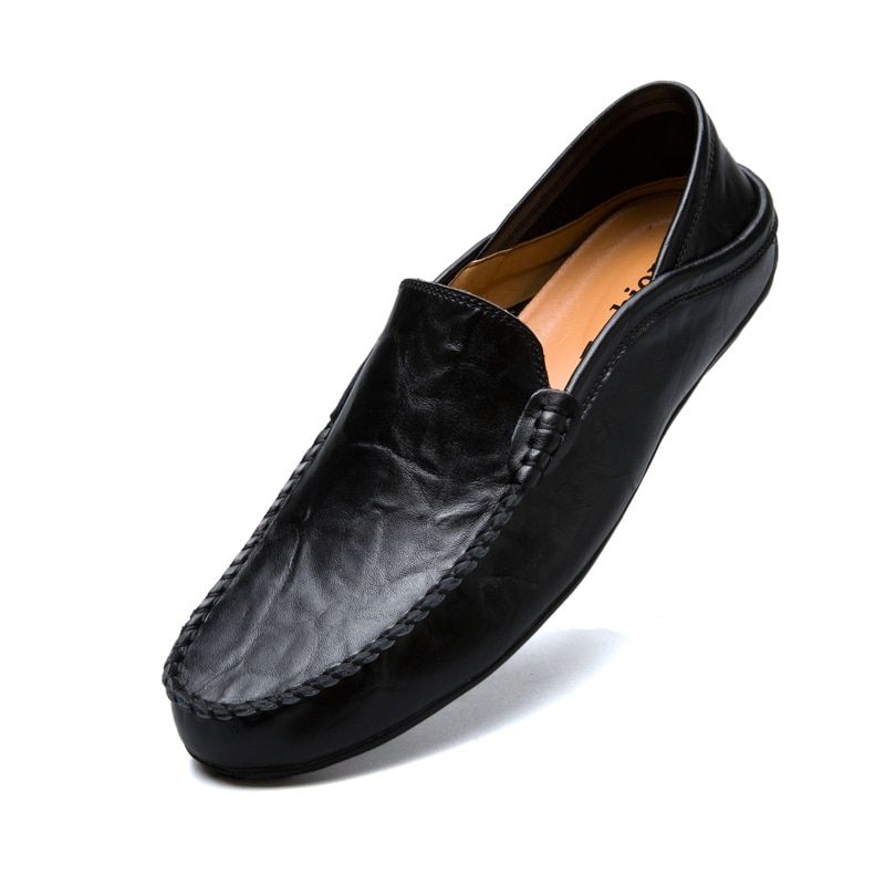LALI  big size 35-47 slip on casual men loafers spring and autumn mens moccasins shoes leather men's flats shoes