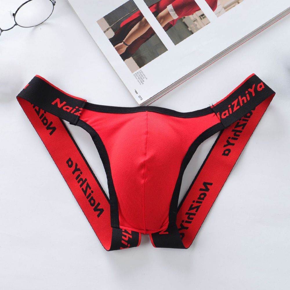 New Men's Sexy Briefs Thongs Low Waist U Convex Underpants Breathable  Men's Briefs Thongs Cotton &Spandex