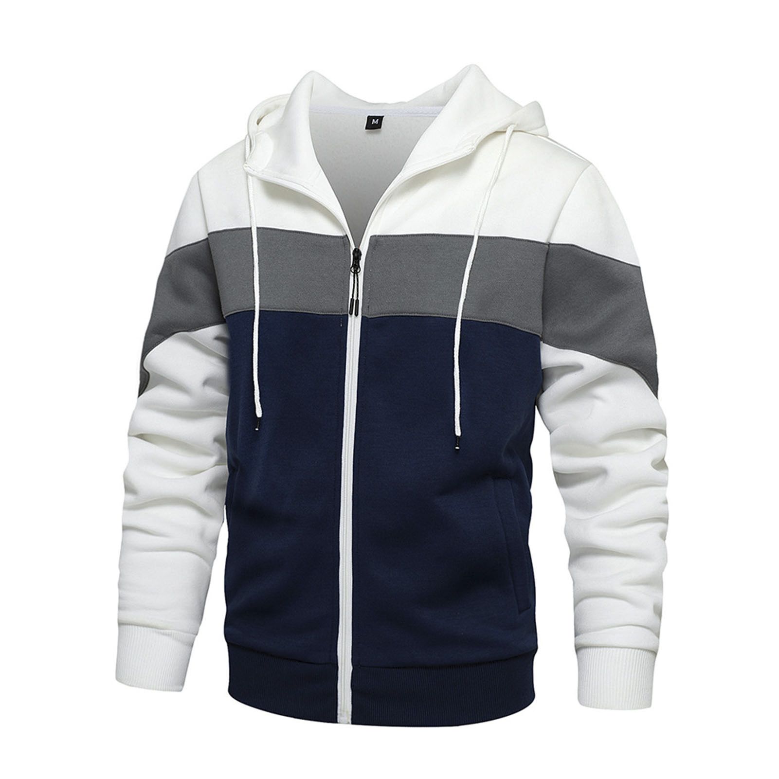 Hoodie Coat Contrast Color Zipper Spring Jket