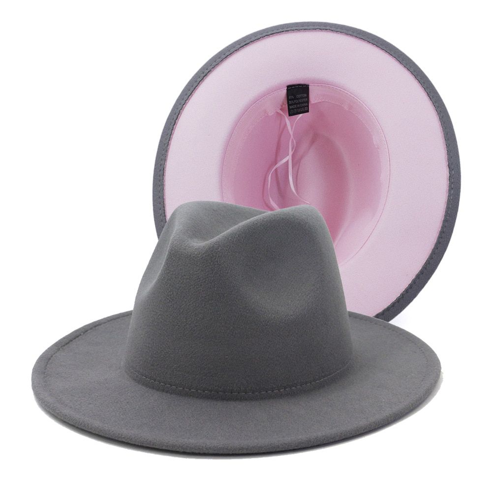 2020 New High Quality Fashion Men Wide Brim Wool Felt Fedora Hats Fashion Lady Imitate Wool Felt Boater Top Jazz Hat