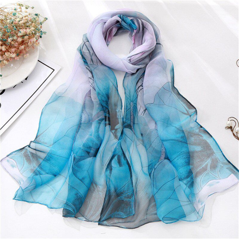 RUNMEIFA 2020 New Fashion Spring/Summer Women Floral Printing Beach Silk Scarf Shawls Female Long Wraps Beach Sunscreen Hijab