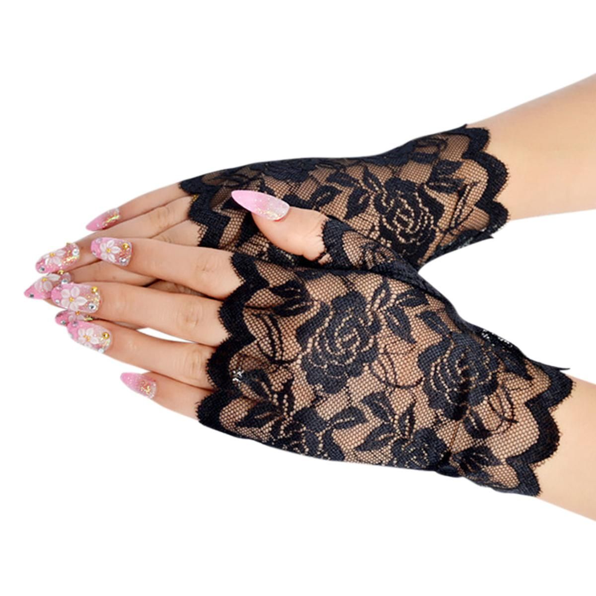 Yfashion Women Pretty violet-proof Lace Fingerless loves Summer ffon ttens ift