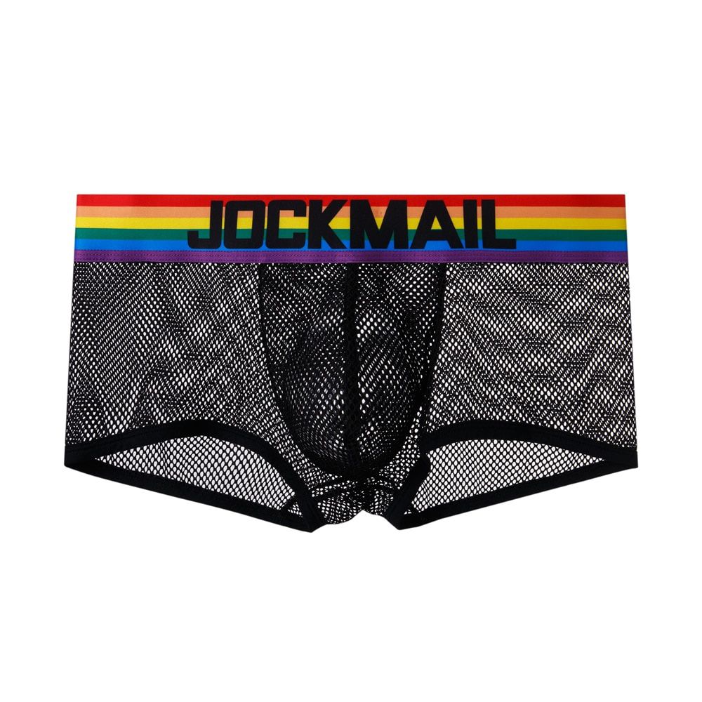 JOCKMAIL Men Briefs Sexy Breathable RainStripes Underpants Mesh Shorts Cueca Gay Male Panties Hot