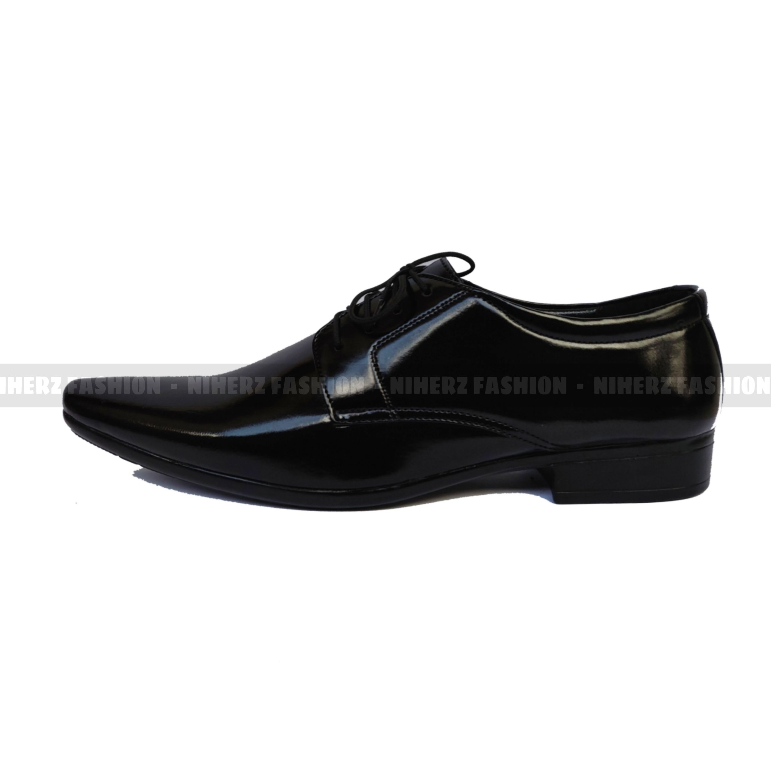 Derby Party Shoes Formal Business Suits Men's Leather Hollow Breathable Shoe Soft Wedding And Party Wears - Black (Socks Free)