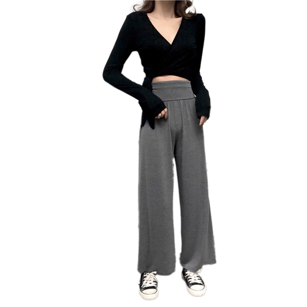 Long Sleeve Bottoming Shirt Solid Color V-neck Bandage Slim Fit Individual T-shirt Short Navel Spring and Fall Woman Top