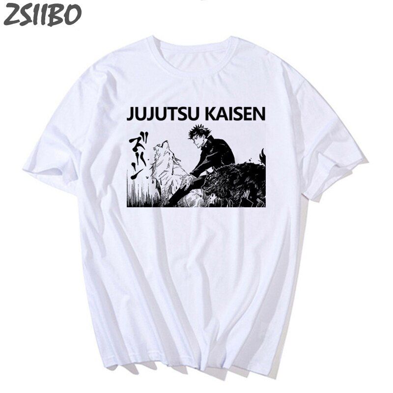Harajuku Anime Men's tshirt Jujutsu Kaisen Yuji Itadori Printed UniShort Sleeve t shirt Casual T-shirt Male Streetwear Tops