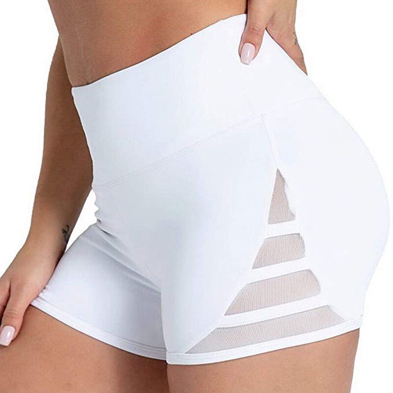 Women Sports Shorts Polyester Skinny Elastic Waist Gym Workout Waistband Skinny Short Pants Summer Korean Drop Ship