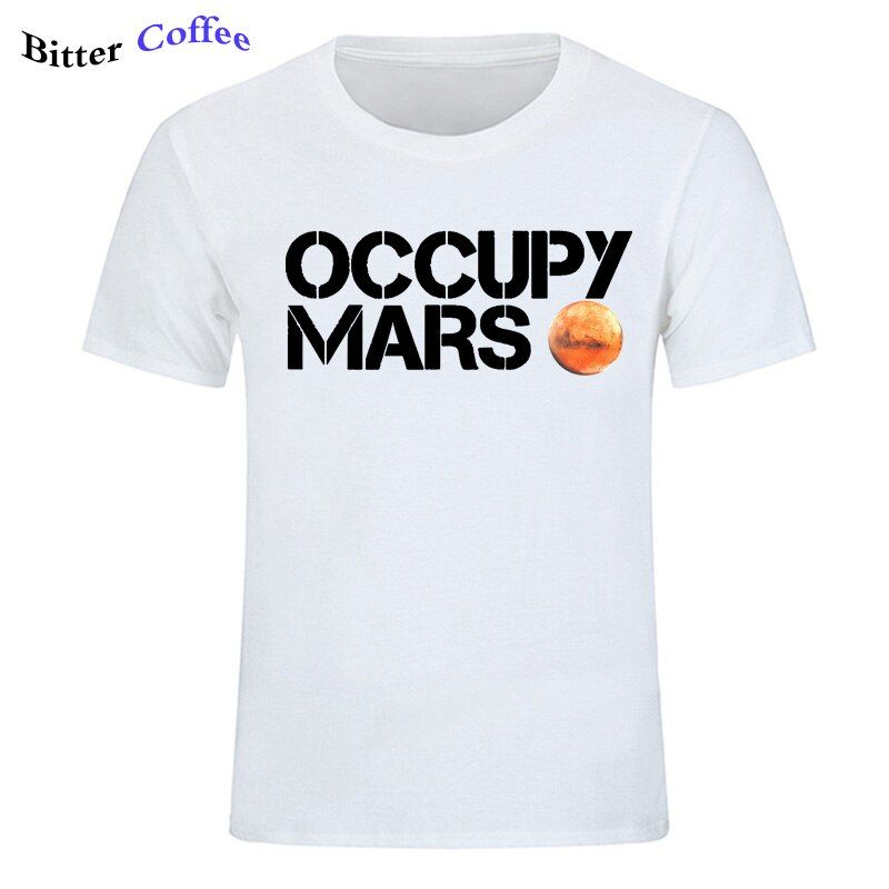 Men's Space X T Shirt Tesla Tees Casual Top Design Occupy Mars 100% Cotton Tee SHIRT Spacex Graphic Tees Men T-shirt