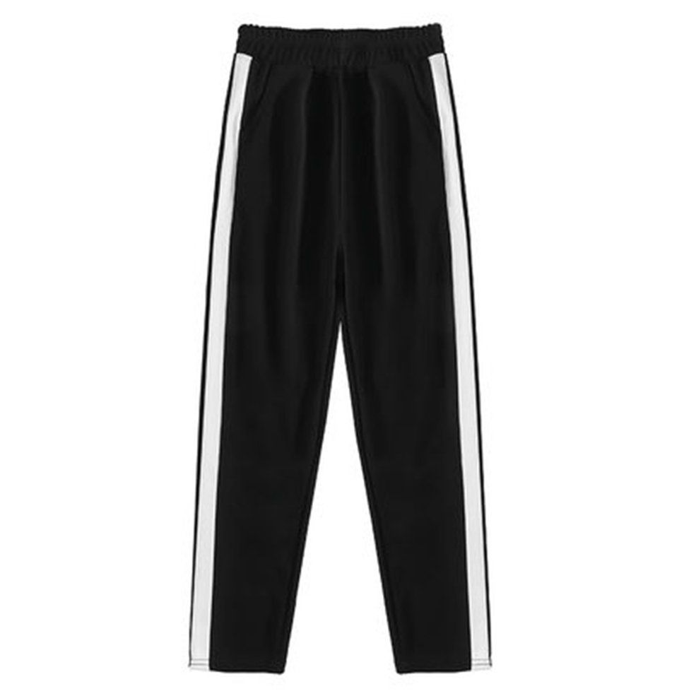 Casual Style Women Side Stripes Harem Pants High Waist Drawstring Trousers