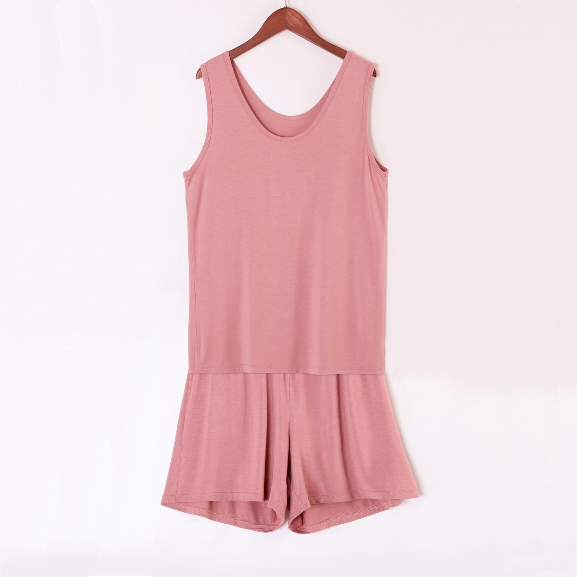 Plus Size Women Modal Pajamas Set 2PCS Nightwear Summer Casual Loose Sleep Set Home Colthes Sleeveless Short Sleepwear 6XL 7XL