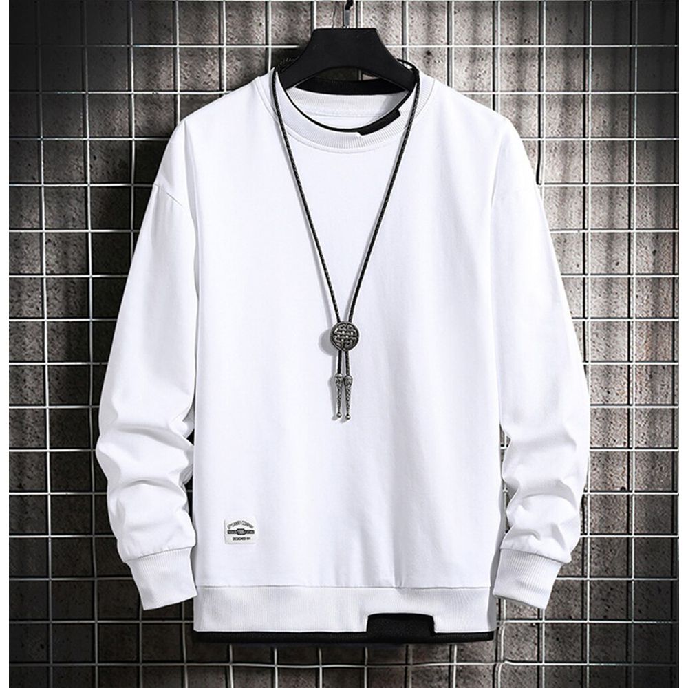 Spring Men Crewneck Sweatshirt Harajuku Oversized Japanese Streetwear Black Hoodie  Hop Sweatshirts Hoodies Male Tops