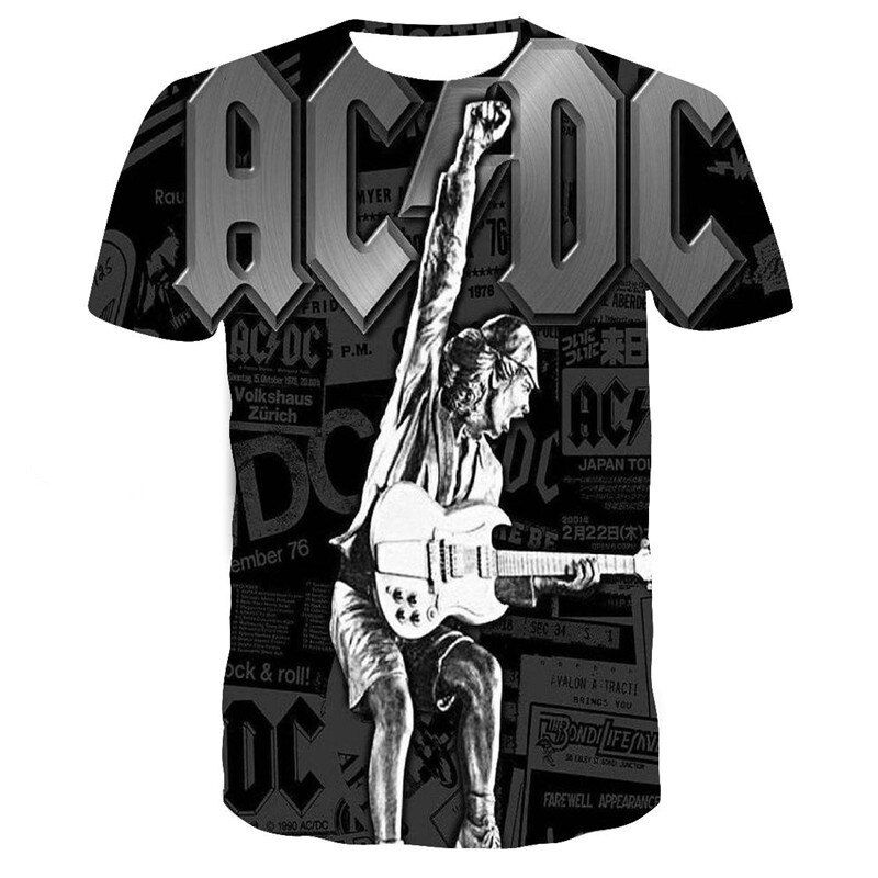 Summer Men'S 3d Print Skeleton Rock T-Shirt Fashion Casual Male Round Neck Hop Short Sleeve Tops Plus Size 130-6xl