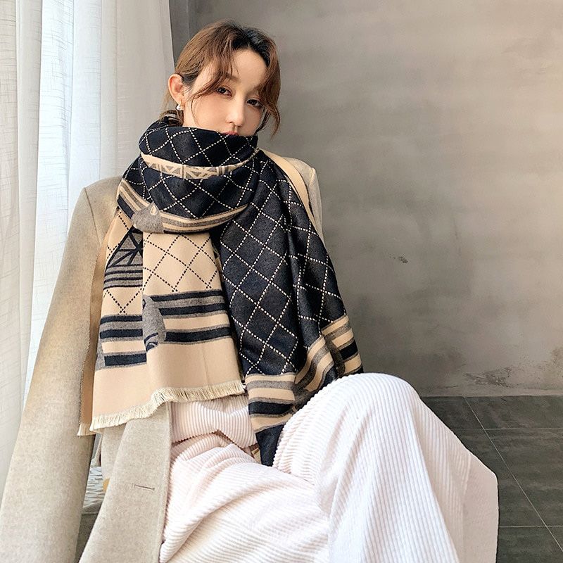 Luxury Winter Cashmere Scarf Women 2020 Design Warm Pashmina Blanket Horse Scarves Female Shawl Wraps Thick Foulard Bufanda