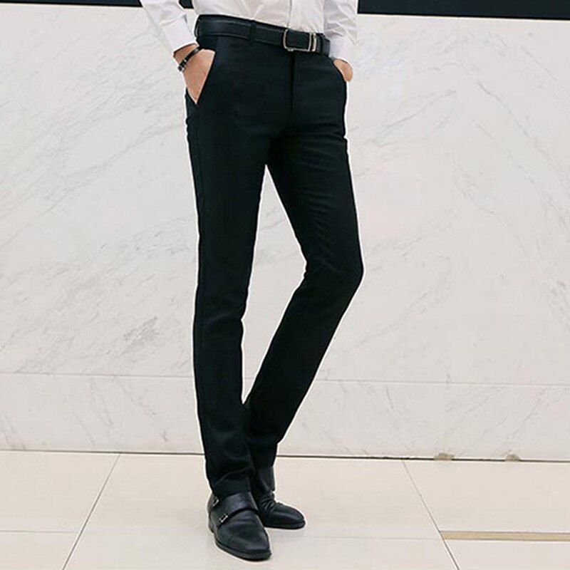 2022 Men's Spring Autumn Fashion Business Casual Long Pants Suit Pants Male Elastic Straight Formal Trousers