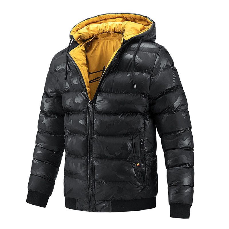 Double Face Removable Hat WiSolid Color Waterpcamouflage Coat Men