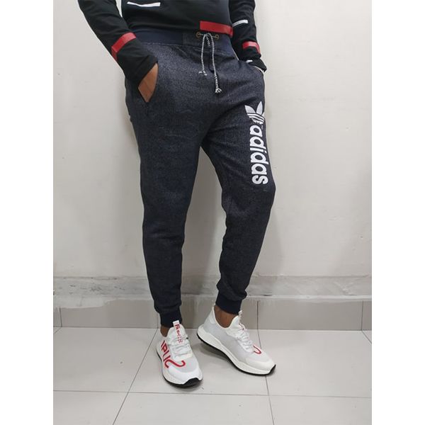 Black Cotton Slim Fit Sweatpant Pant For Men