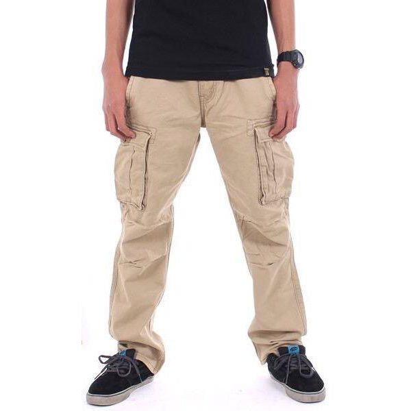 Cream Twill casual Cargo Pant for Men