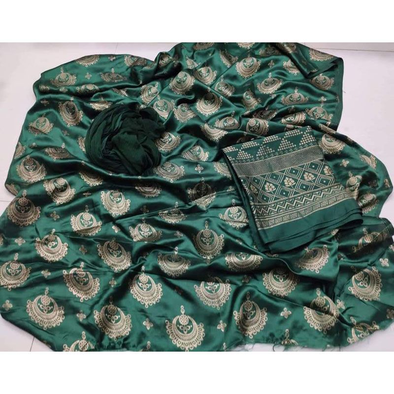 Japnai Soft Silk UnstiTched Skin Print Three Piece Salwar Kamiz For Women Dresses { 3 Piece }
