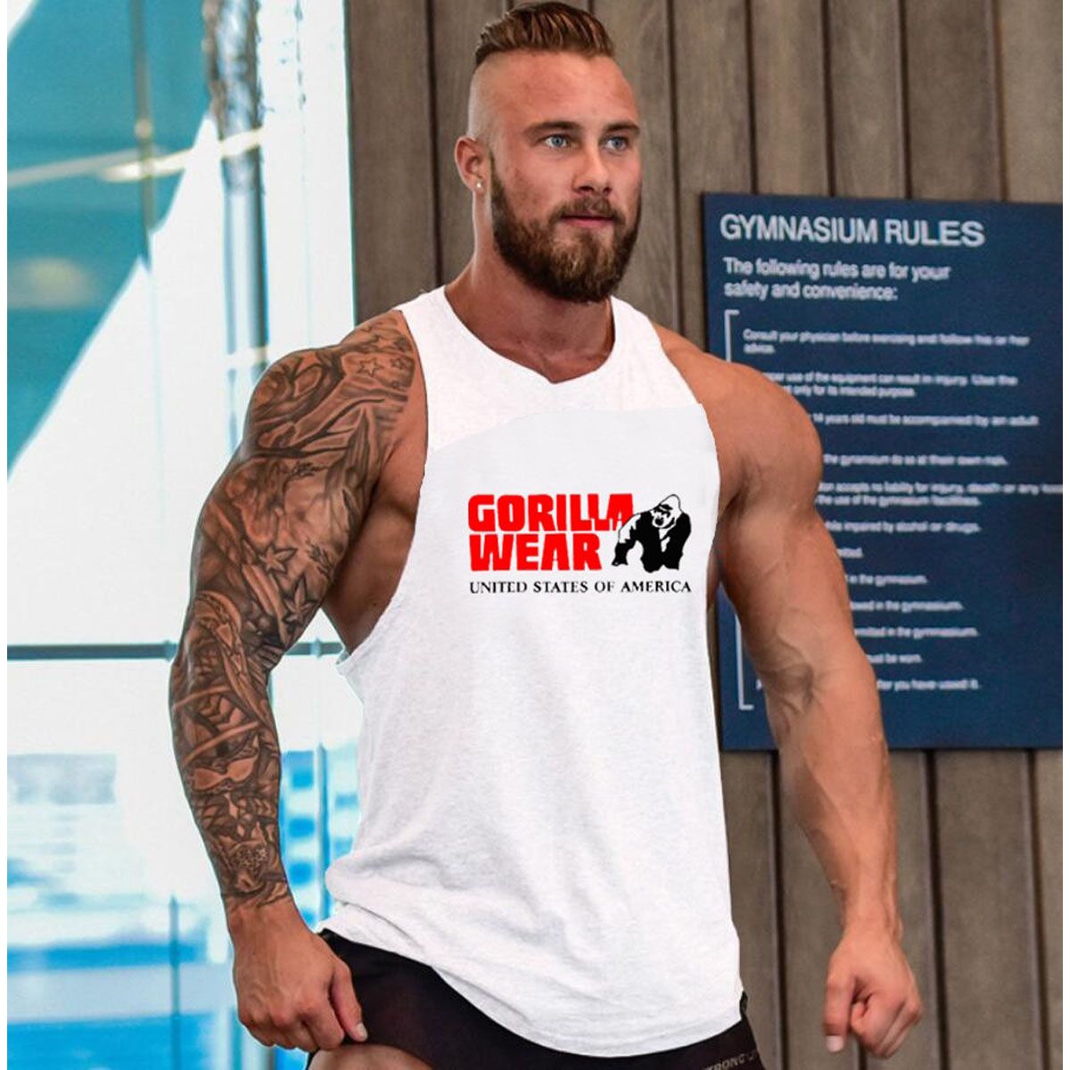 Gym Clothing Bodybuilding Men's TaTop Muscle Sleeveless Singlets Fashion Workout Man Shirt Fitness Training Running Vest2021