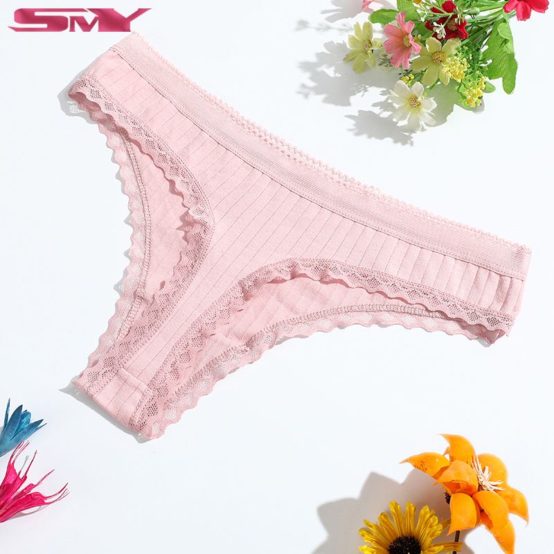 Pack of 1-Ladies Lace Panty Thongs G String Underwear Girls Comfortable Women Popular Stripe Cotton Lingeries