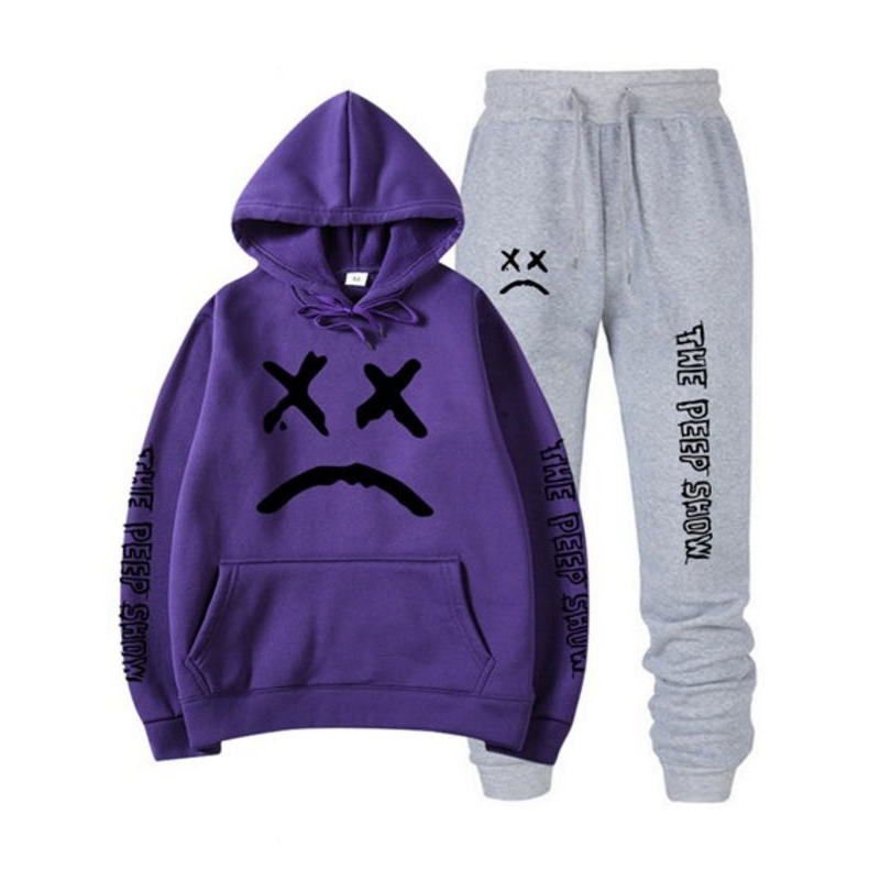 RIP Lil Peep Hoodies Sweatshirt + Sweatpants Suits Men Women  Hop Lil Peep Cry Baby Pullover Two Piece Set Sudaderas