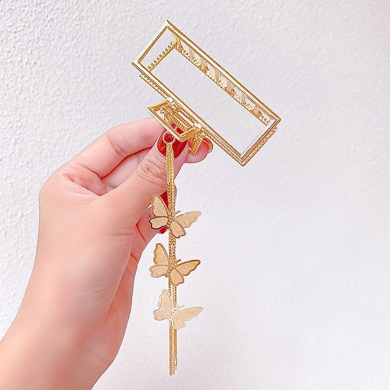 Hollow Out Butterfly Heart Tassel Hair Pins For Women Girl Vintage Metal Silver Color Harajuku Hair Clip Jewelry Accessories New
