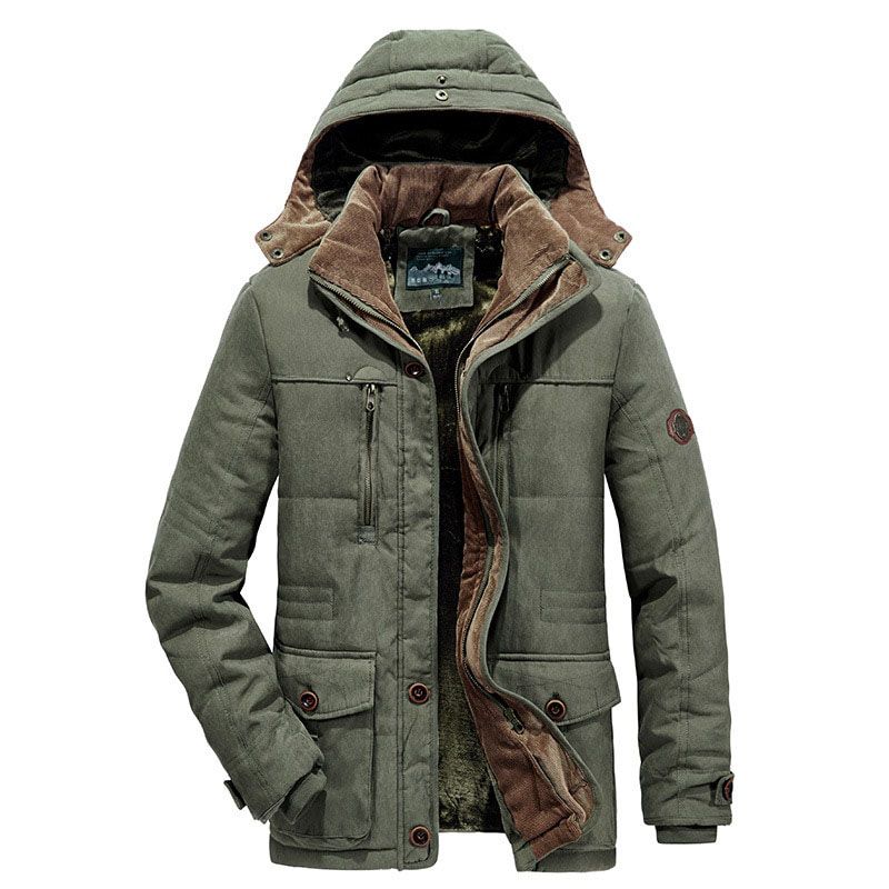 Men Warm Thick Parkas Jacket Winter Casual Waterproof Velvet Coat Male Outwear Windproof Hooded Parkas Overcoat Zipper