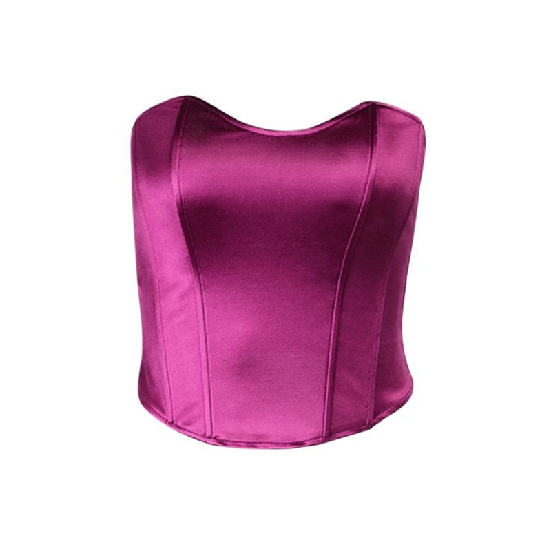 Women Tube Tops Solid Sleeveless Slim Skinny Corset Cropped Top Summer Casual Elegant Female Strapless Vest