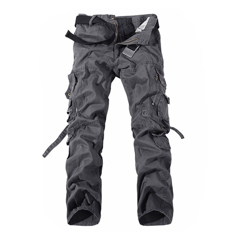 New Men Cargo Pants 6 color  green big ckets decoration mens Casual trousers easy wash male autumn  pants plus size 42