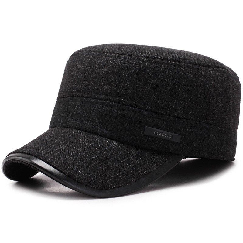 [NORTHWOOD] Classic Thicker Mens Winter Hat Military Hats For Adjustable Flat Top Caps