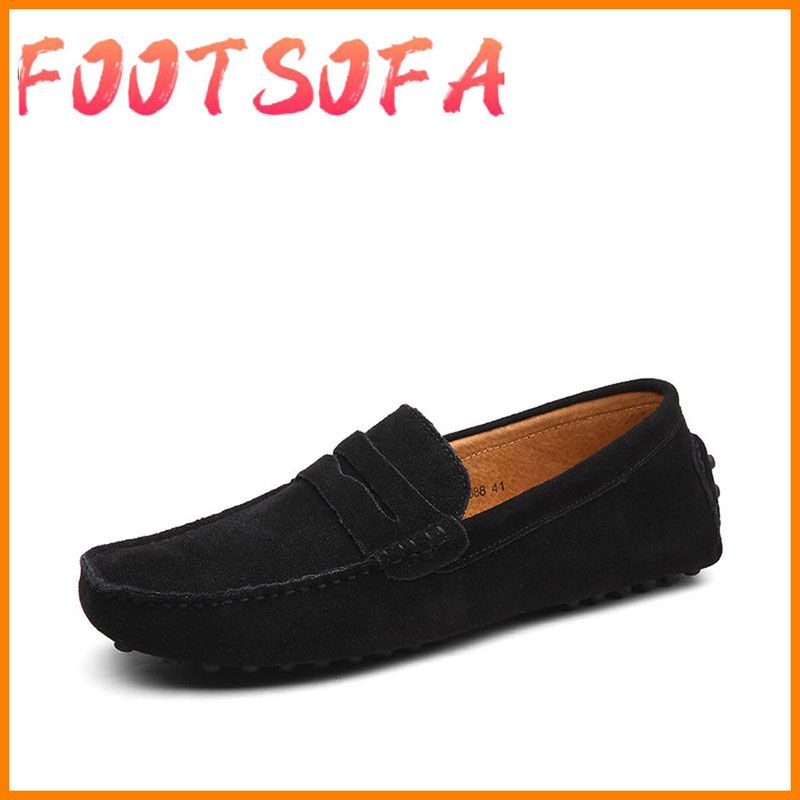 Leather Men Casual Shoes Brand Italian Men Loafers Moccasins Slip on Black Driving Shoes Big Size 49