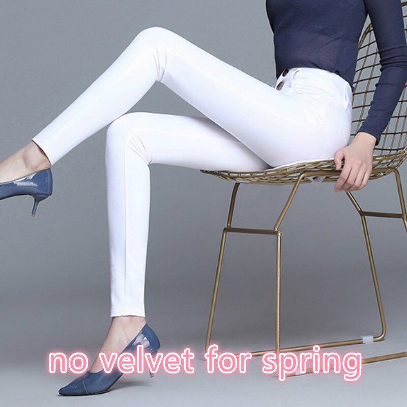 Fashion High Waist Autumn Winter Women Warm Elastic Pants Trousers Tight Type Pencil Pants