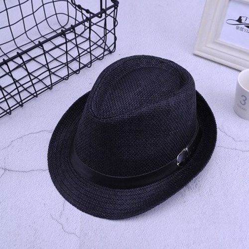 2018 British Parent-child Jazz Caps Hats Trend Men Women Fedora Straw Hats with Buckle Boys Girls Beach Sun hat