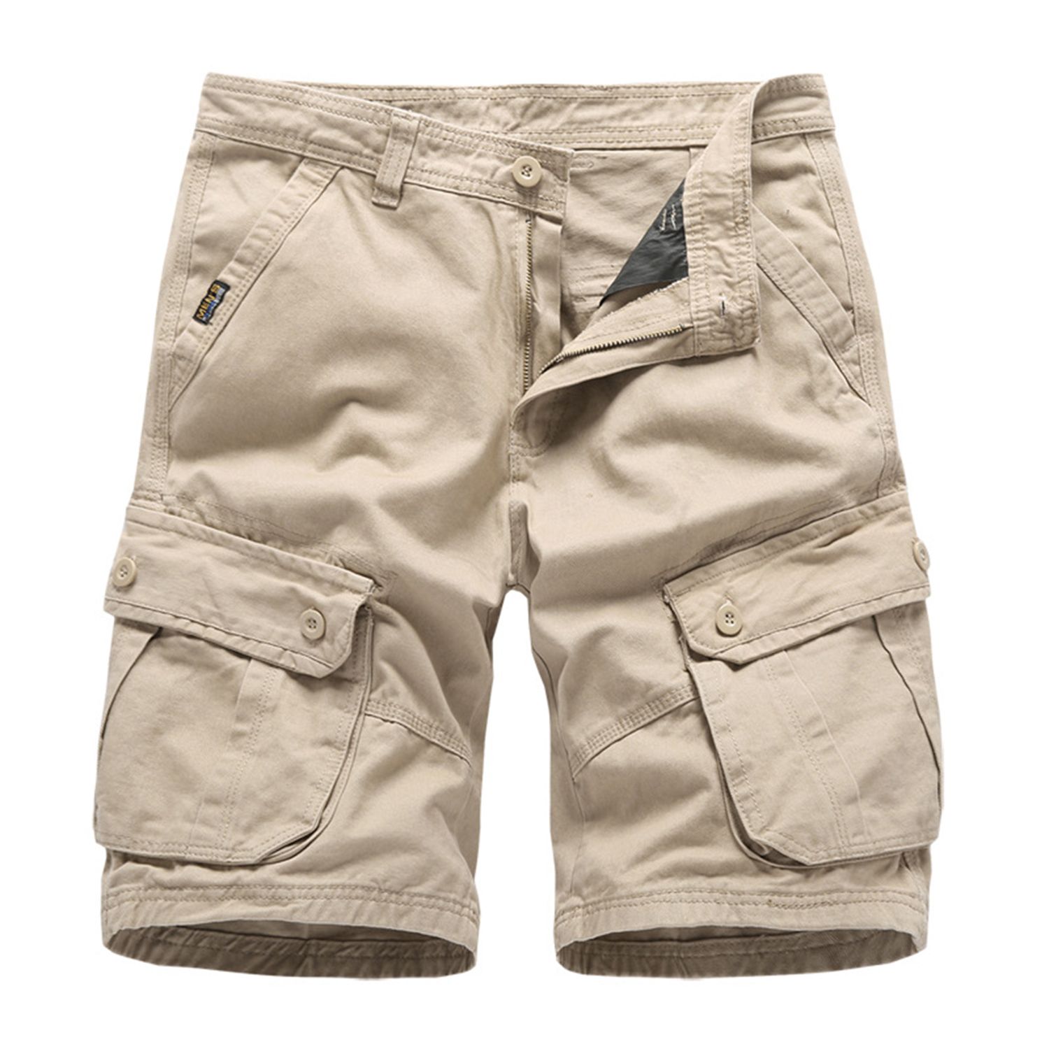 Summer Fashion Multi-pockets Solid Color All-matched Knee-length Shorts Men Pants