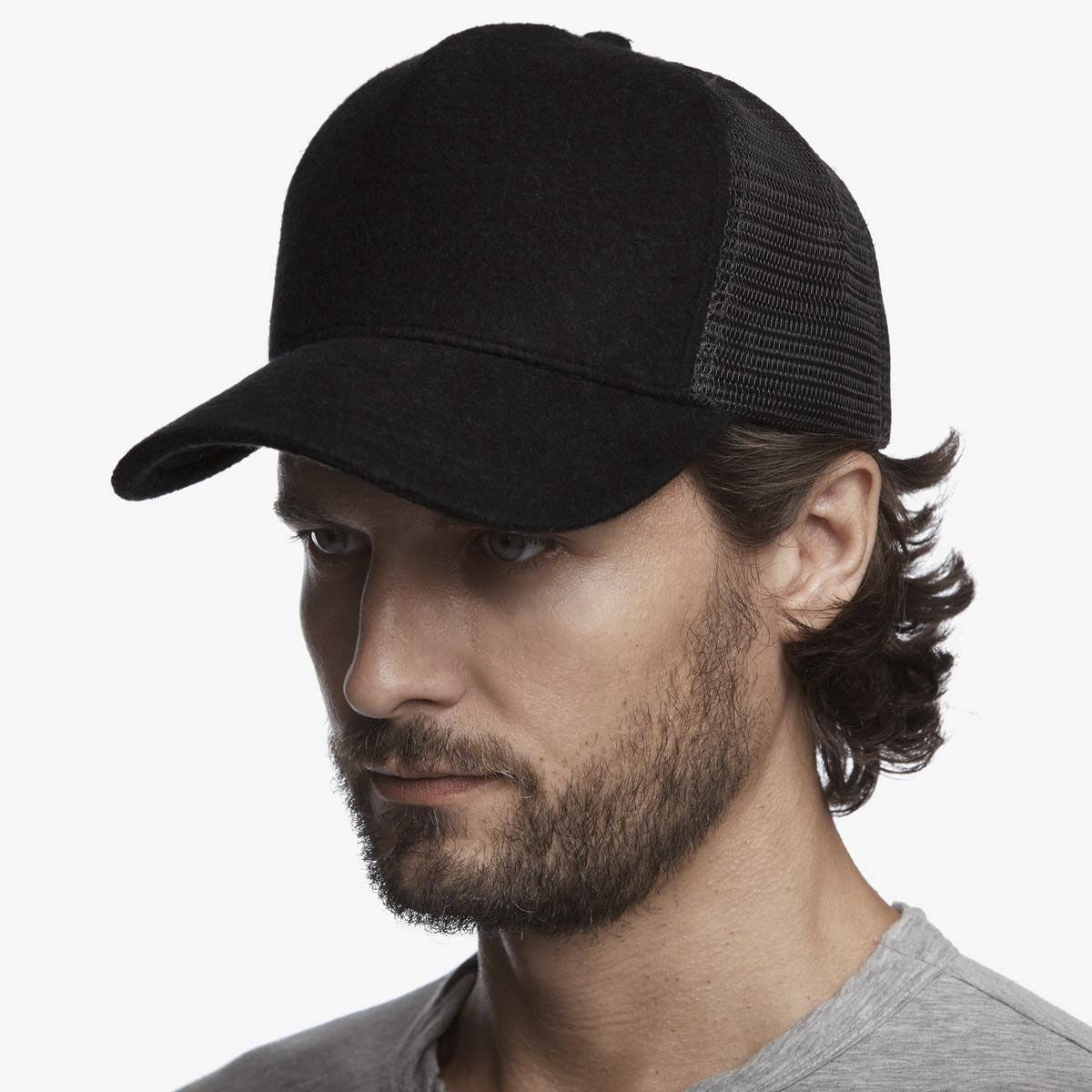 Black Half Foam Net Fashionable Cap For Men
