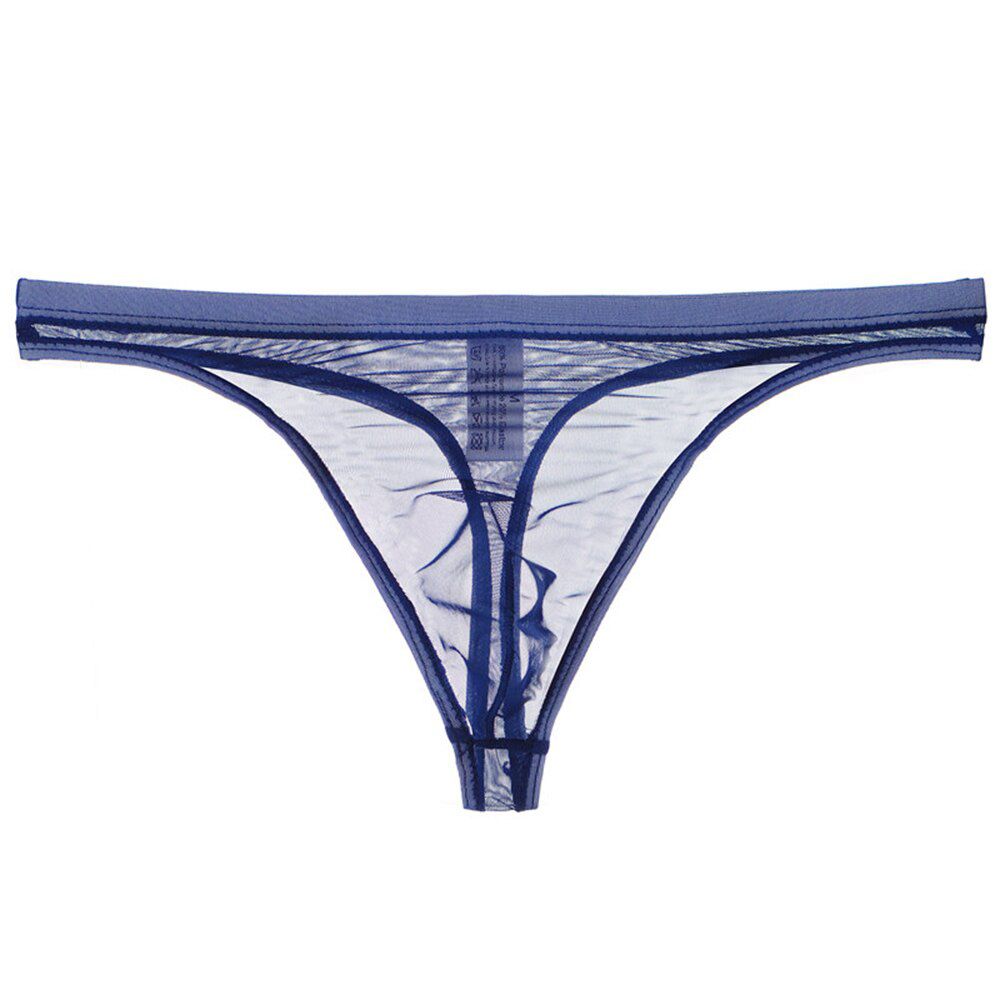Men's Lace Transparent Thong Men's Sexy Breathable T-Back G-String   Briefs See Through   Lingerie