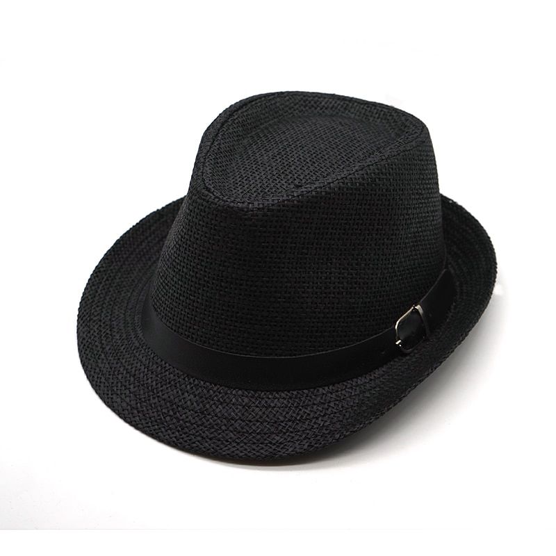 Retro Straw Fedoras Top Jazz Plaid Spring Summer Bowler Hats Cap Classic Version Hats Casual Beach For Men Women