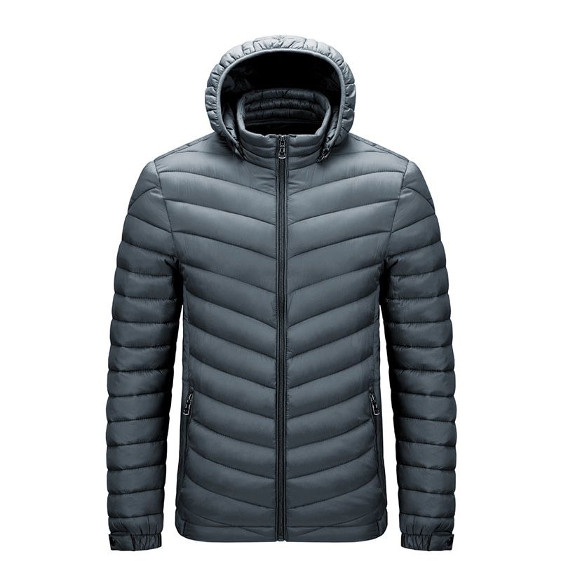 UAICESTAR Winter Warm Hooded Parka Men Jacket Coat Fashion Casual Solid Color Jacket Men Windproof Zipper Pocket Men Parka